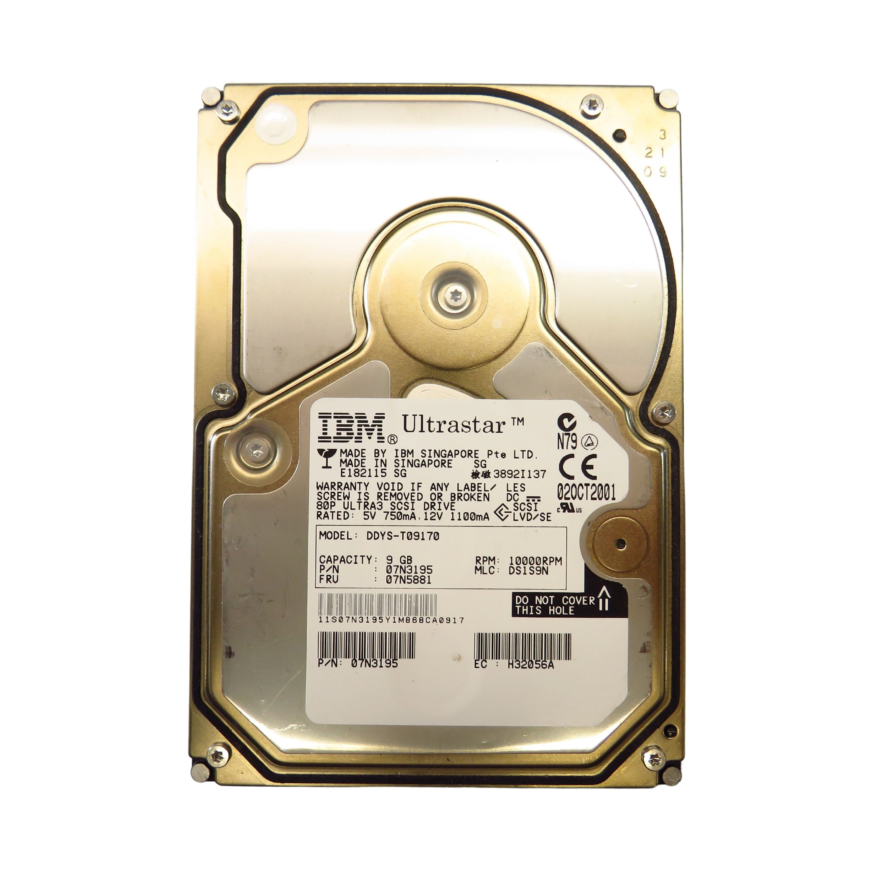 IBM 07N3195 9GB 10K RPM 3.5" Ultra3 SCSI 80P HDD Hard Drive (Refurbished)