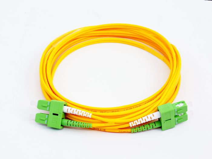 Fiber Optic Patch Cable, SC APC to SC APC, 10 meters, 3mm, Duplex, SM | Plus Corning® SMF-28® Ultra Fiber