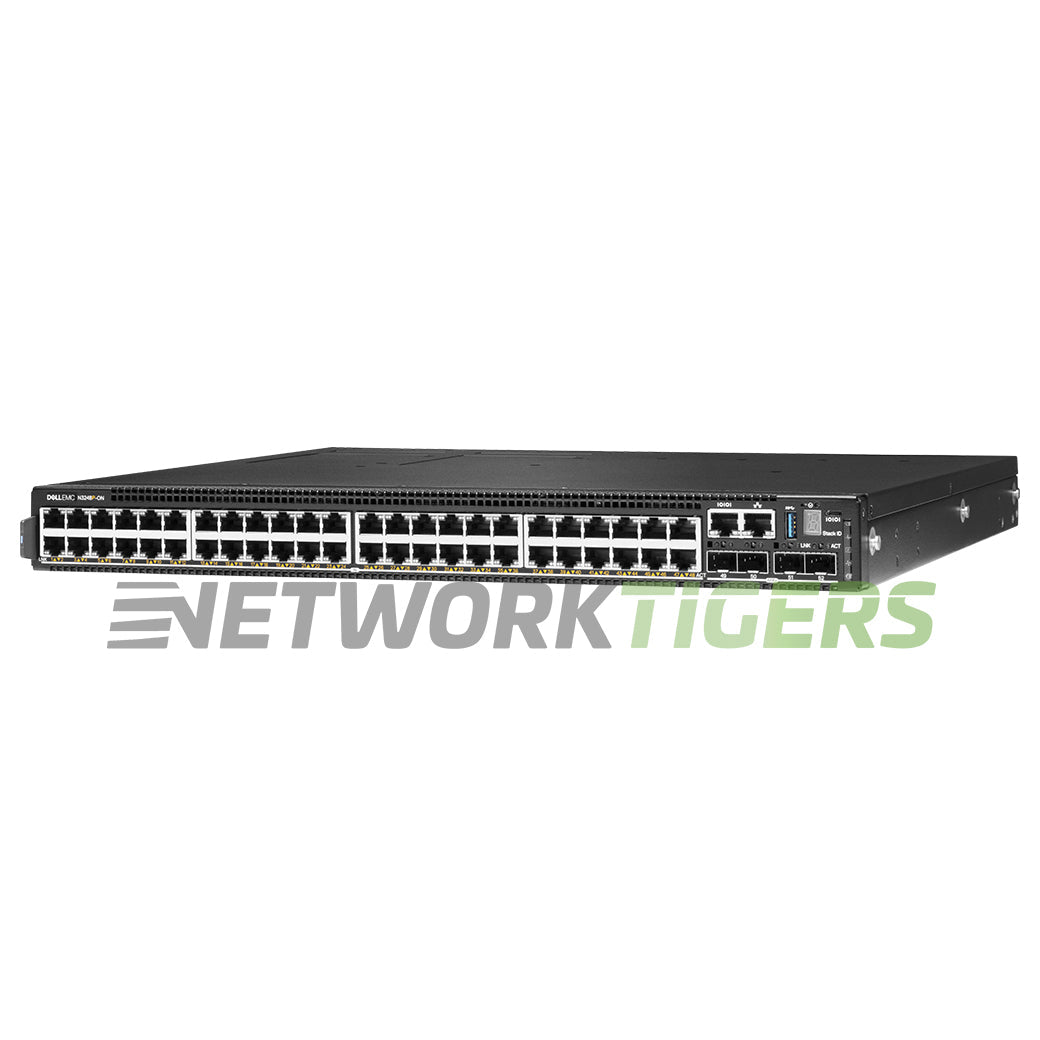 NEW Dell N3248P-ON 48x 1GB PoE RJ45 4x 10GB SFP+ 2x 100GB QSFP28 F-B OS6 Switch