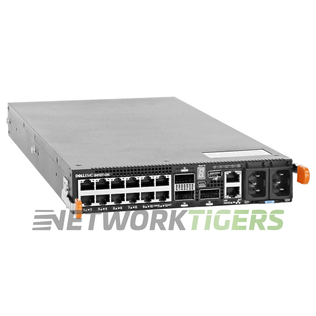 Dell S4112T-ON-RA 12x 10GB Copper 3x 100GB QSFP28 B-F Air AC (No OS10) Switch