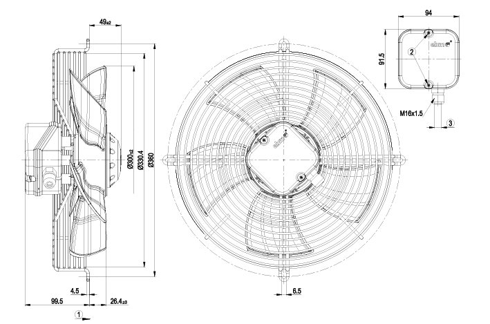 S4E300-AS72-45/F01 Ebm-Papst Fan Motor 300mm