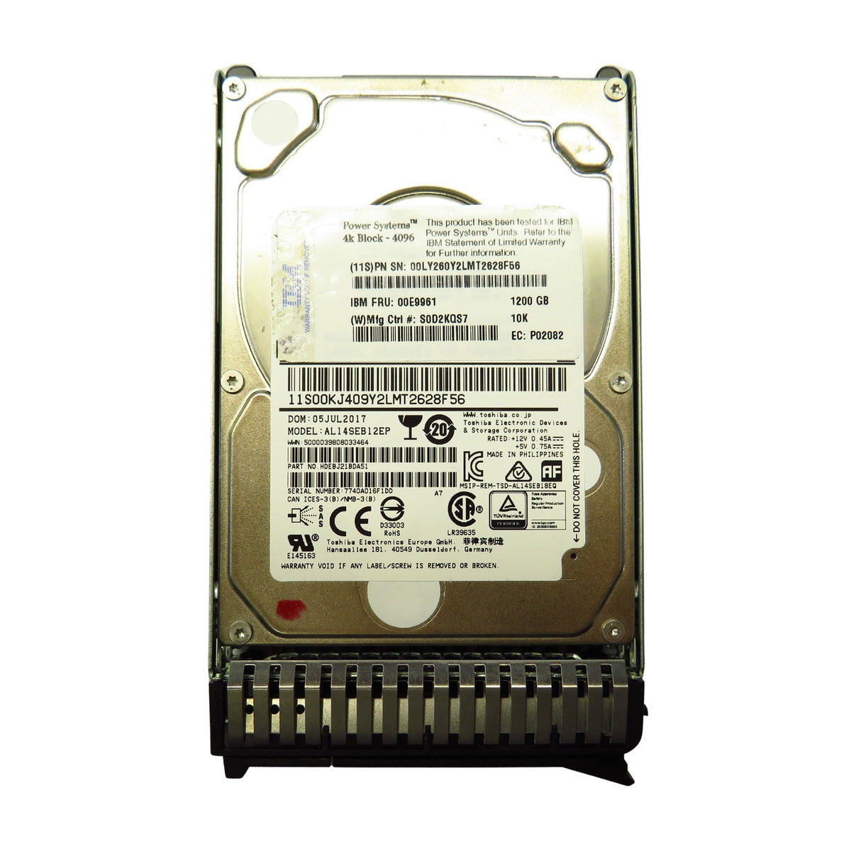 IBM 00E9961 59DB 1.2TB 10K RPM 2.5" SAS 12Gbps 4K HDD Hard Drive (Refurbished)
