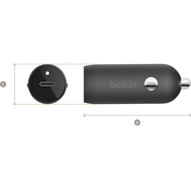 Belkin Boost Up Charge 20-Watt USB-C PD Car Charger with Lightning to USB-C Cable