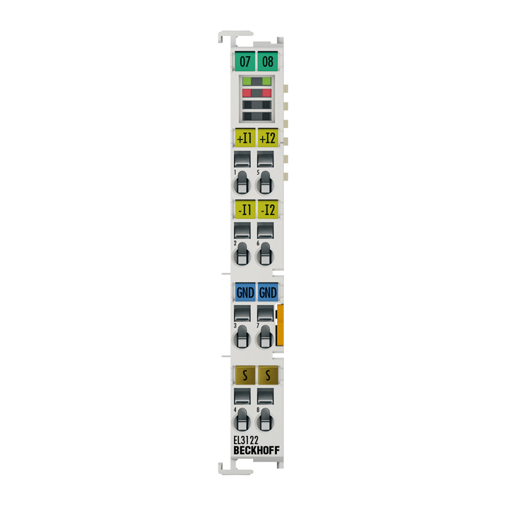EL3122 | Beckhoff EtherCAT Terminal 2-Channel Analog Input 4–20 mA 16-Bit Differential