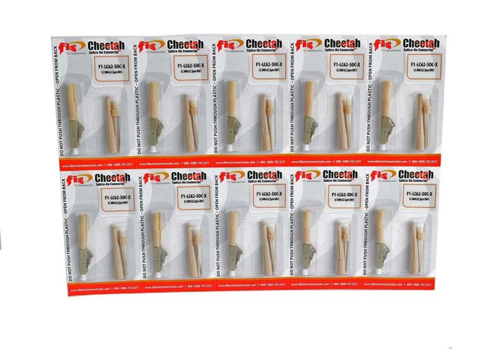 Splice-On Connector Cheetah LC PC Multimode 62.5um OM1 900um Beige 100 Pack
