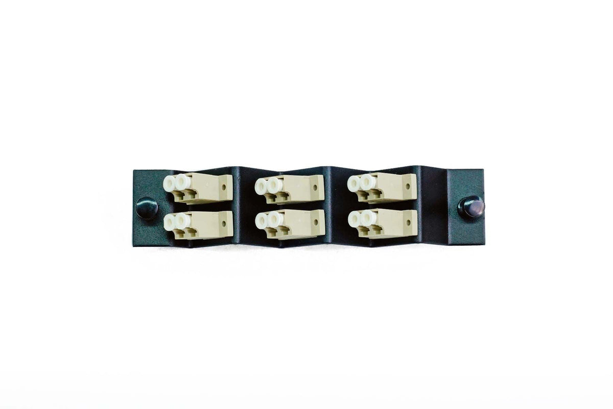 LC Duplex 6 Pack MM Beige Adapters 45 degree Plate - Black