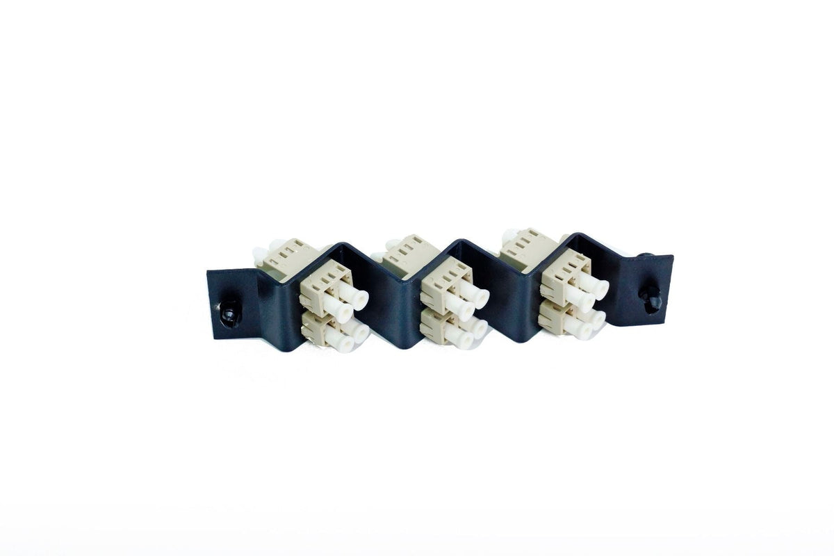 LC Duplex 6 Pack MM Beige Adapters 45 degree Plate - Black