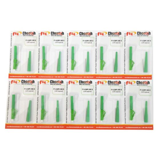Splice-On Connector Cheetah LC APC Singlemode 900um Green 10 Pack