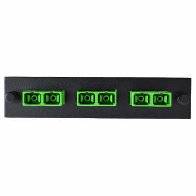 Adapter Plate 3-Pack SC Duplex Singlemode Green Adapters Loaded (6 Fibers) Off White