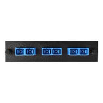Adapter Plate 3-Pack SC Duplex Singlemode Blue Adapters Loaded (6 Fibers) Black
