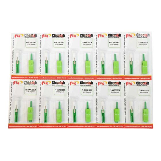 Splice-On Connector Cheetah SC APC Singlemode 900um Green 10 Pack