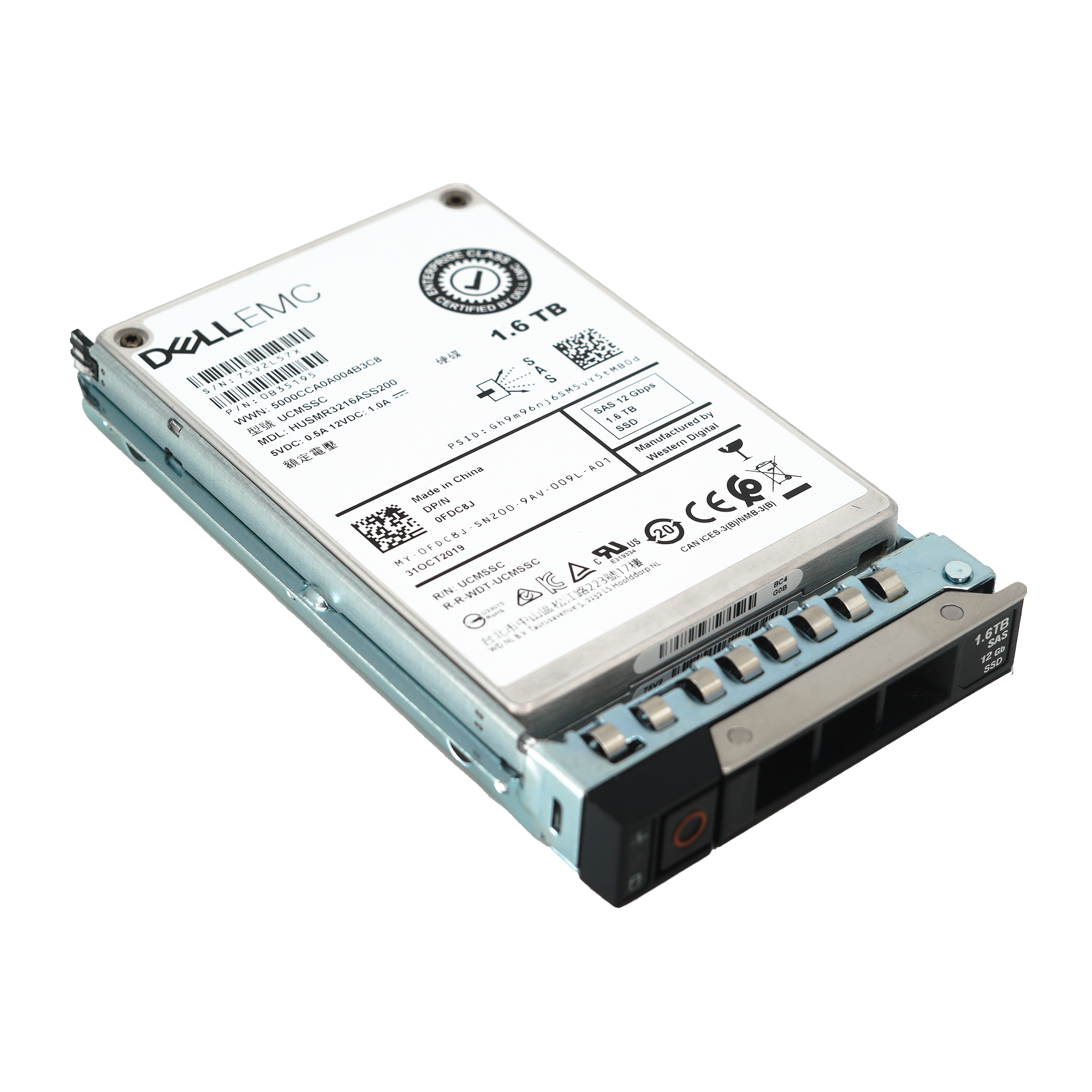 Dell G14 FDC8J HUSMR3216ASS200 1.6TB SAS 12Gb/s 2.5in Recertified Solid State Drive