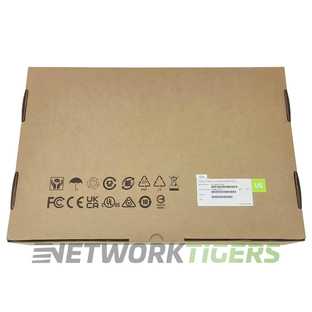 NEW Fortinet FS-224D-FPOE 24x 1GB PoE+ RJ45 4x SFP Registrable /Unclaimed Switch