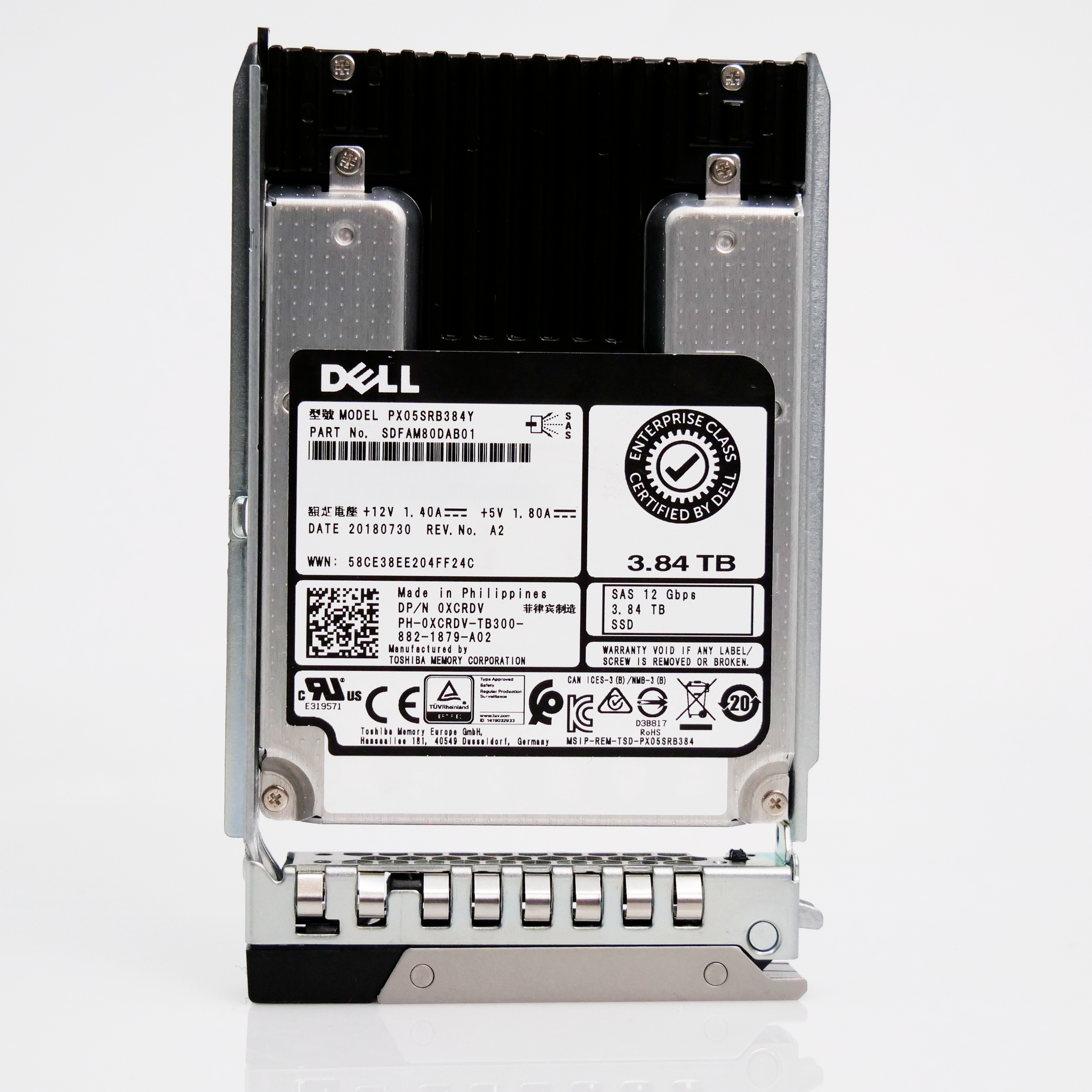 Dell G14 0XCRDV 3.84TB 1 DWPD SAS-3 12Gb/s Read Intensive MLC 2.5in Recertified Solid State Drive