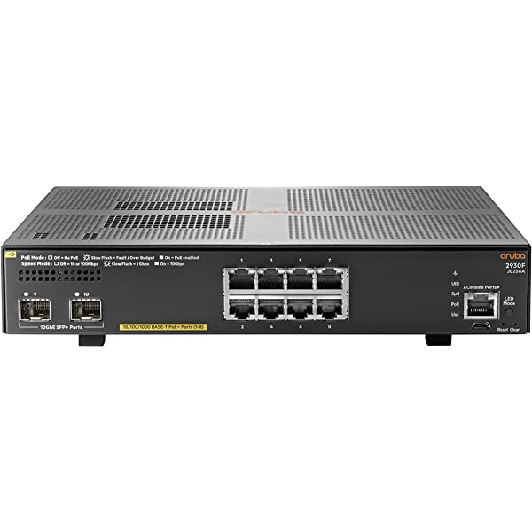 HP Aruba 2930F 8G PoE+ 2SFP+ Switch #ABA - JL258A New