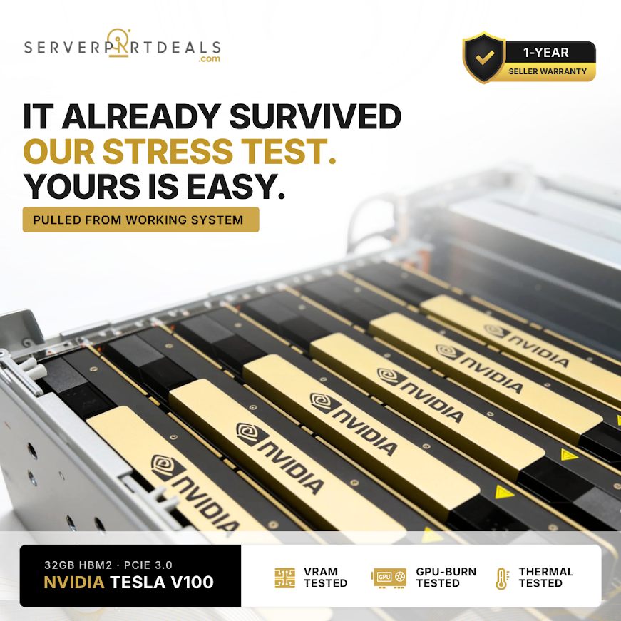 NVIDIA/HP Tesla V100 PG500-216 32GB HBM2 PCIe 3.0 x16 Refurbished Data Center AI Deep Learning HPC Accelerator GPU