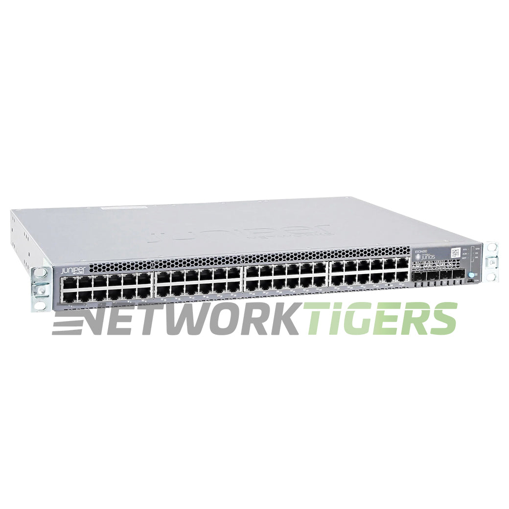 Juniper EX3400-48T 48x 1GB RJ45 4x 1GB SFP+ 2x 40GB QSFP+ F-B Airflow Switch