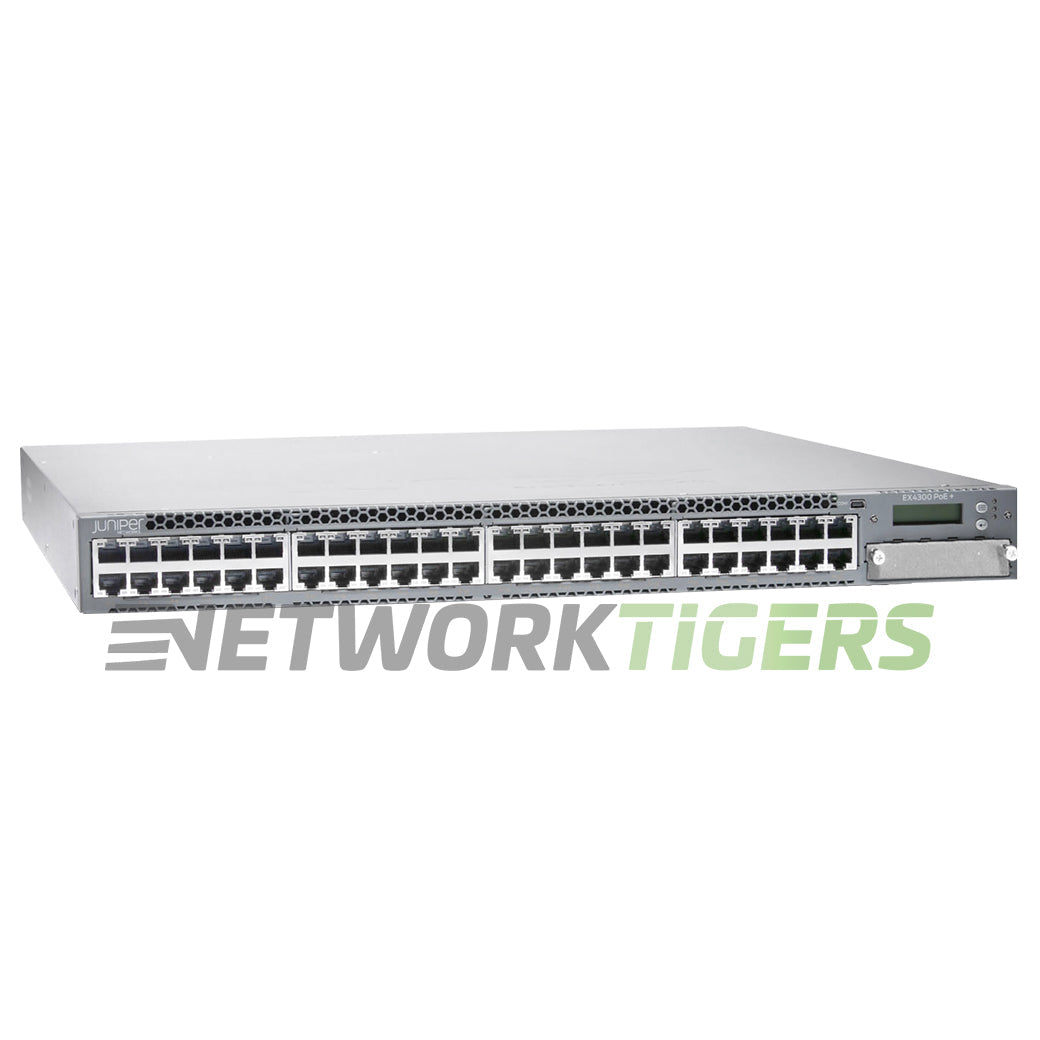 Juniper EX4300-48P-AFI 48x 1GB PoE+ RJ45 4x 40GB QSFP+ B-F Airflow Switch