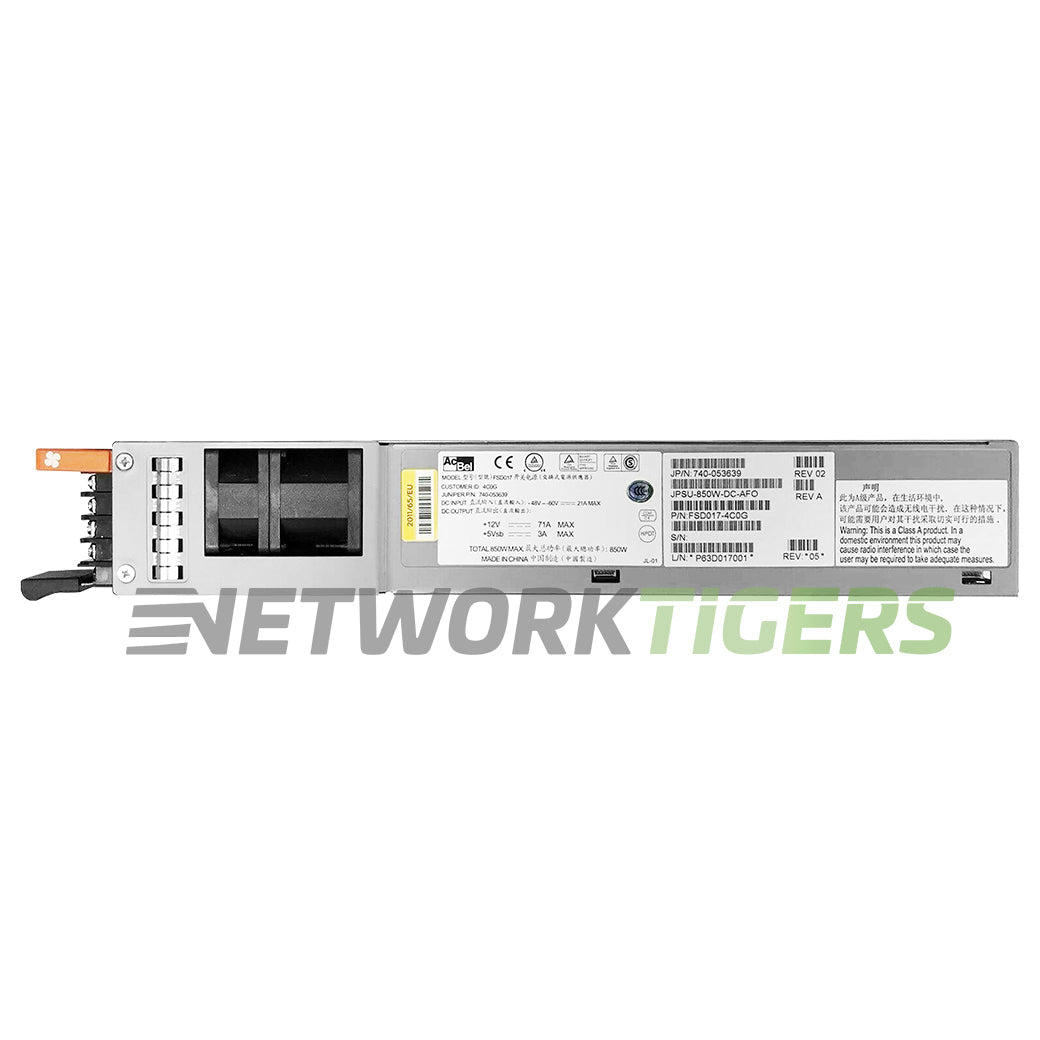 Juniper JPSU-850W-DC-AFO QFX Series 850W DC Front to Back Airflow Power Supply