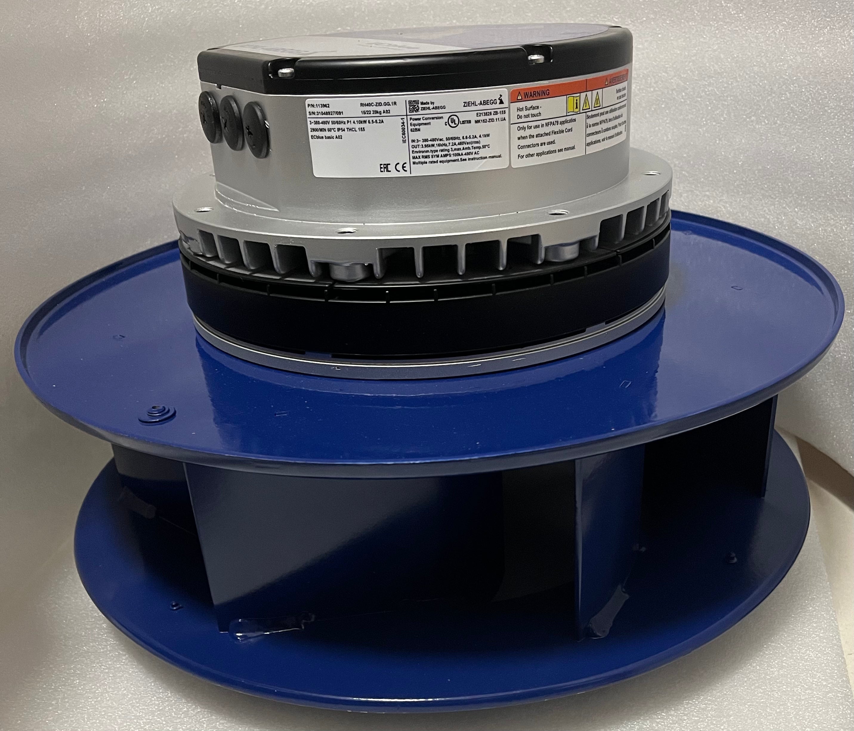 RH40C-ZID.GG.1R ZIEHL-ABEGG centrifugal fan MK152-ZID.11.UA 4.1kW 6.5-5,2A 3/380-480V 50/60Hz