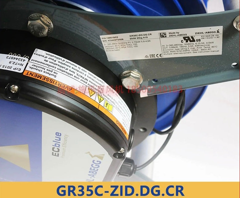GR35C-ZID.DG.CR ZIEHL-ABEGG centrifugal fan 3.7 KW 380/480V 5.8/4.6A