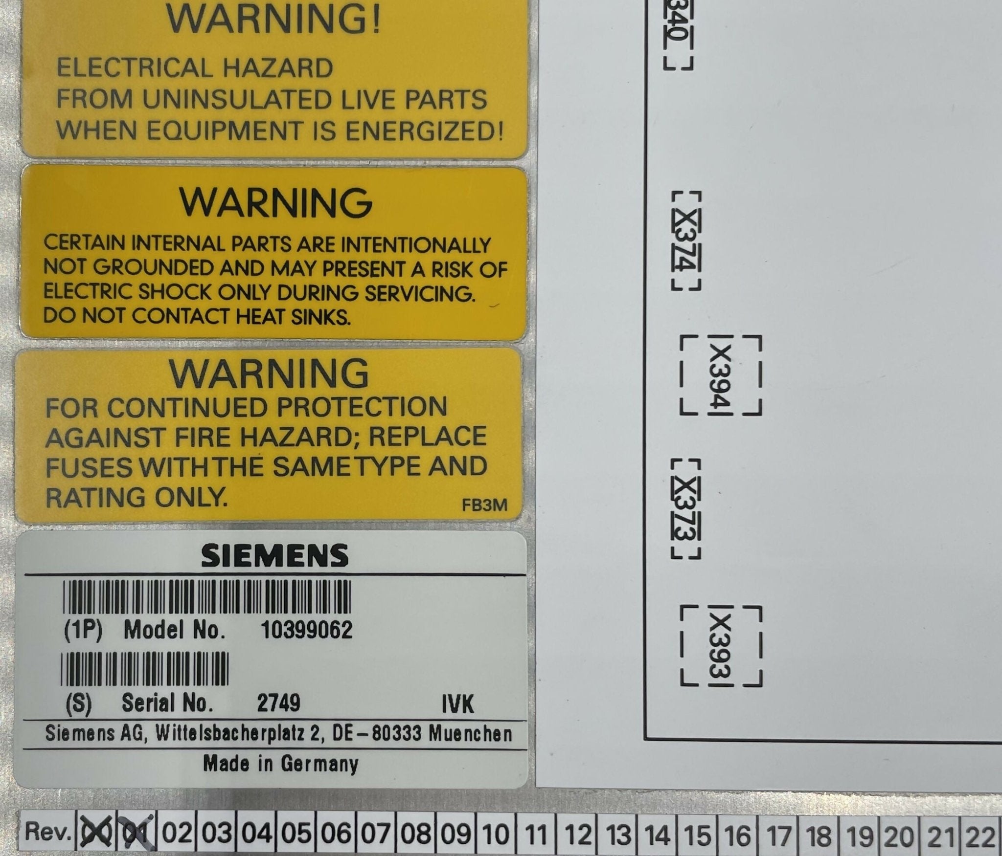 MCM4 TABLE (10399062) SIEMENS