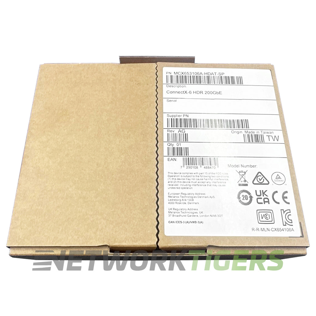 NEW nVidia Mellanox MCX653106A-HDAT ConnectX-6 2x 200GB QSFP56 PCIe 4.0 x 16 NIC