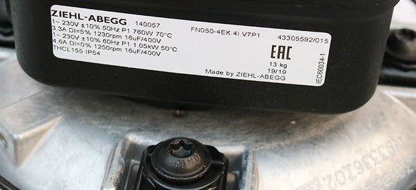 FN050-4EK.4I.V7P1 ZIEHL-ABEGG Axial Fan 230V 0.76/1.05kW 3.3/4.6A 1230/1250rpm