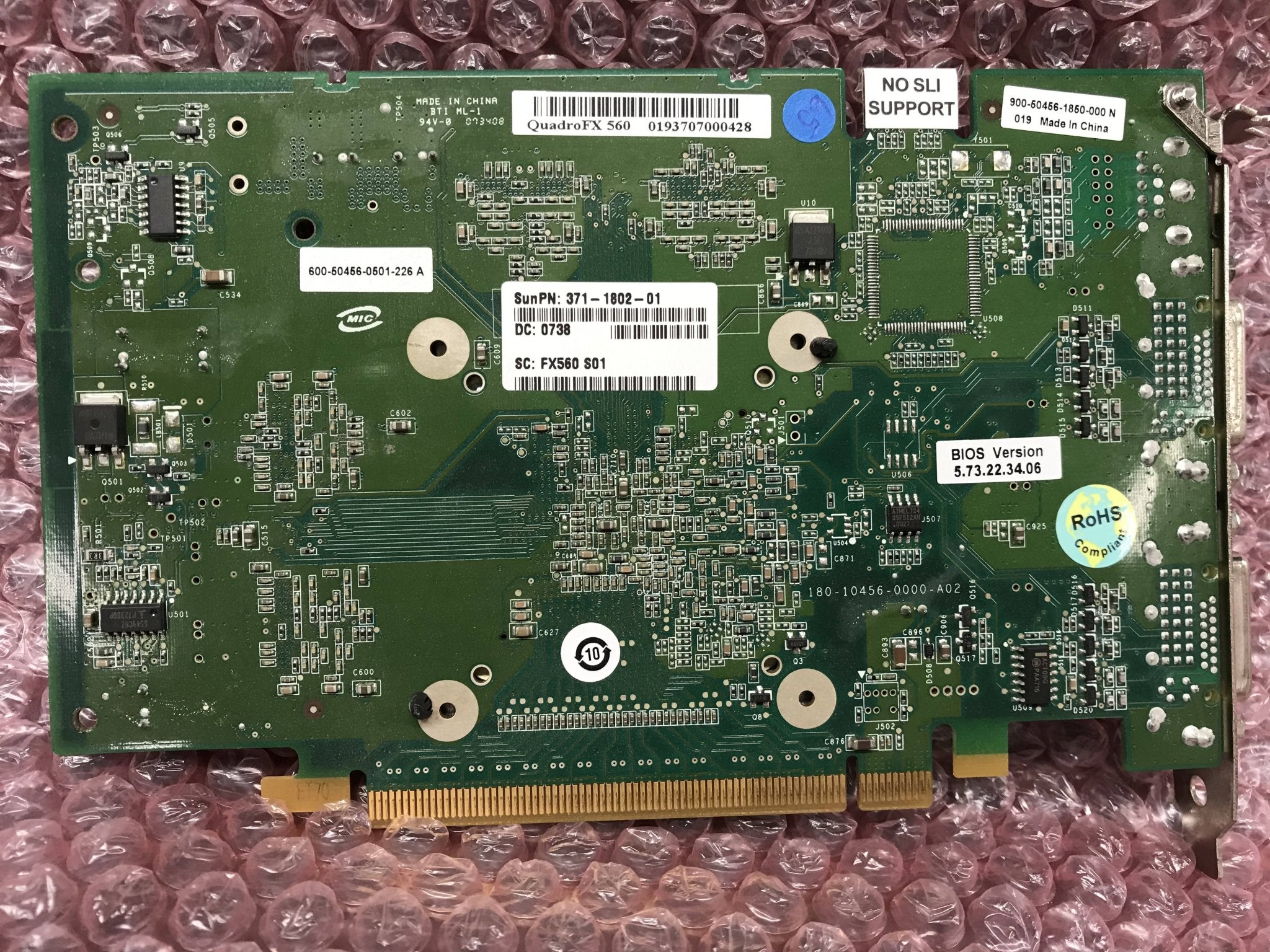 Nvidia QuadroFX560 Video Card (371-1802-01) Sun