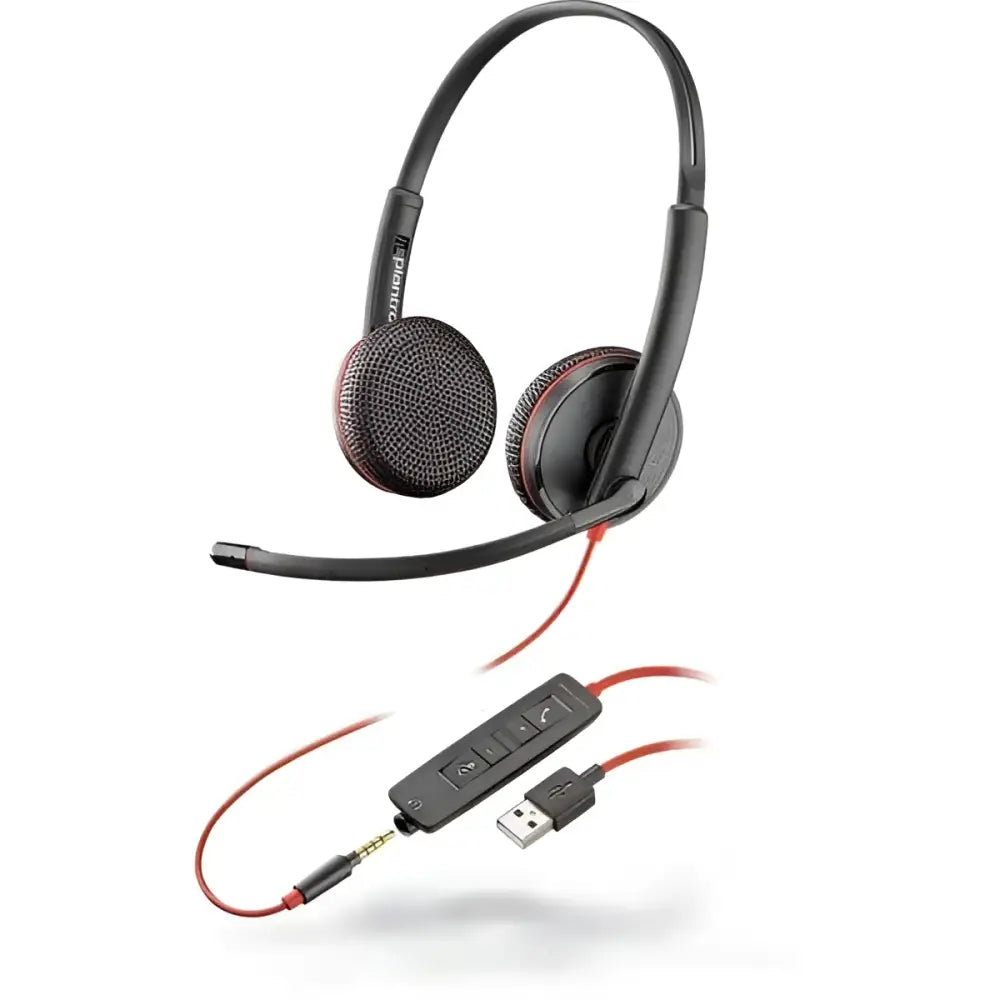 Poly Blackwire 3225 (C3225) USB-A Stereo Headset with Noise-Canceling Mic (209747-101) - New