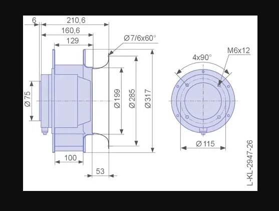 Brand new RH31M-4DK.2C.1R ZIEHL-ABEGG centrifugal fan 0.14/0.23 KW 230/400V 0.38/0.88/ A