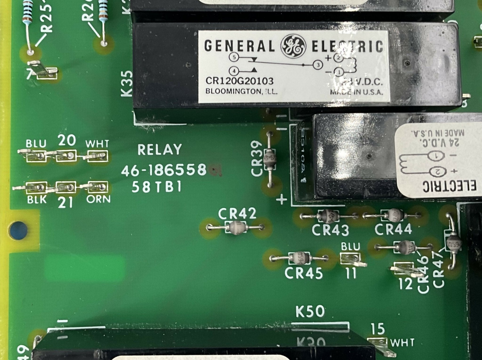 RELAY BOARD (46-186558G1) GE