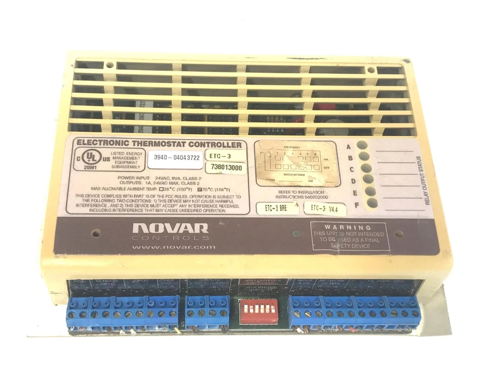 738013000 | Novar ETC-3 BRE Electronic Thermostat Controller for HVAC Systems