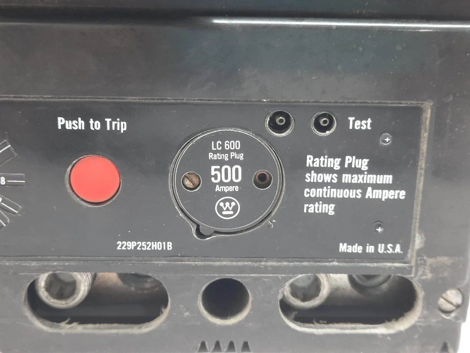 Westinghouse LC3600F Molded Case Circuit Breaker Frame 600 Ampere 3 Pole 600 Volt AC Panel Mount