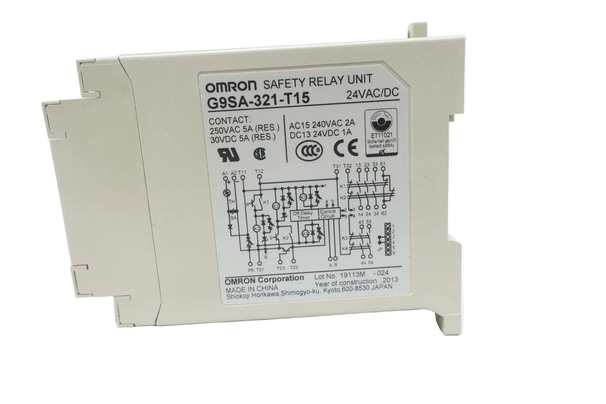 G9SA-321-T15 | Omron G9SA Series 24 VAC/DC Safety Relay 3PST-NO