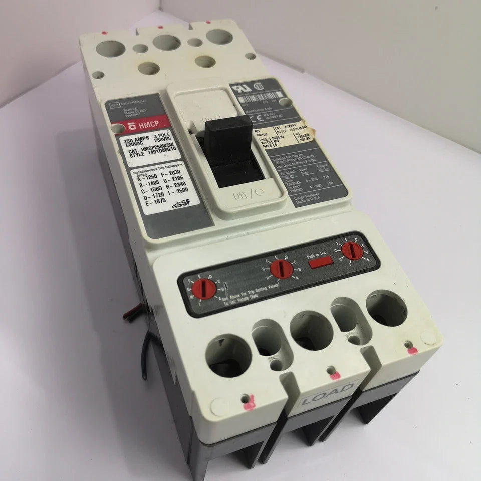 WESTINGHOUSE HMCP250W5W Molded Case Circuit Breaker 3 Pole 250A Series C Motor Protector