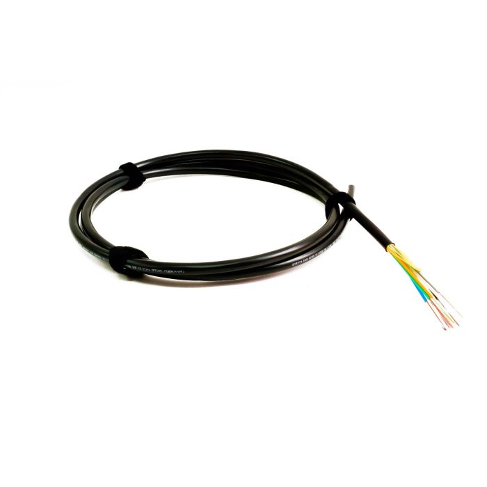 TLC Indoor/Outdoor Fiber Optic Cable with Aluminum Interlocking Armor, 48 Fiber, Singlemode, Gel Free, Riser, Black | Plus Corning® SMF-28® Ultra Fiber (per meter)