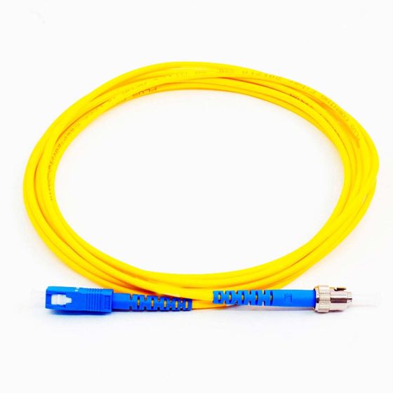 Fiber Optic Patch Cable, ST to SC UPC-UPC, 5 meters, 3mm, Simplex, SM | Plus Corning® SMF-28® Ultra Fiber