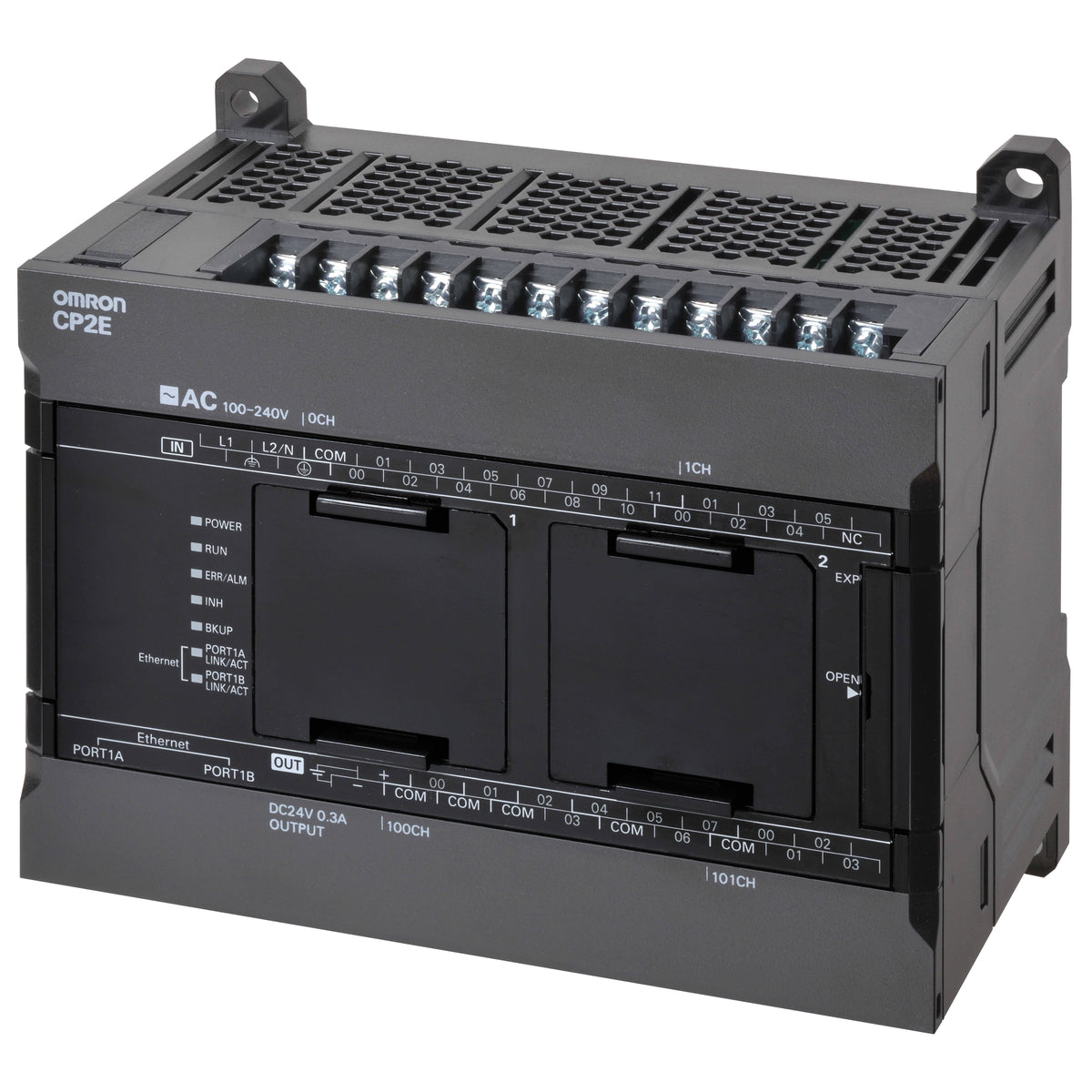 CP2E-N30DR-D | Omron CP2E PLC with Dual Ethernet, 18 Inputs and 12 Relay Outputs
