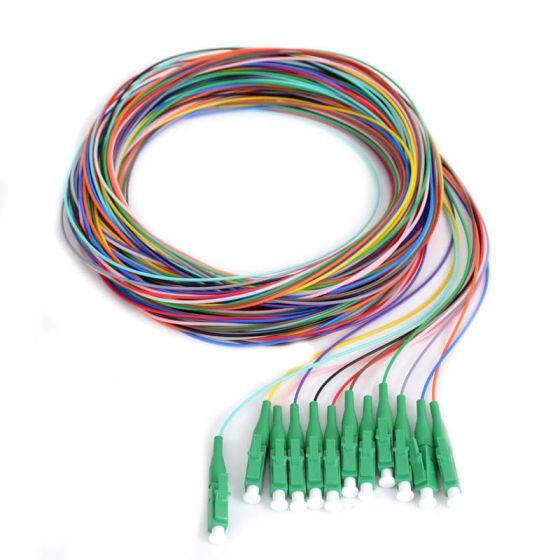 900um Pigtail, 12 Fiber, Singlemode, LC/APC-3 Meters