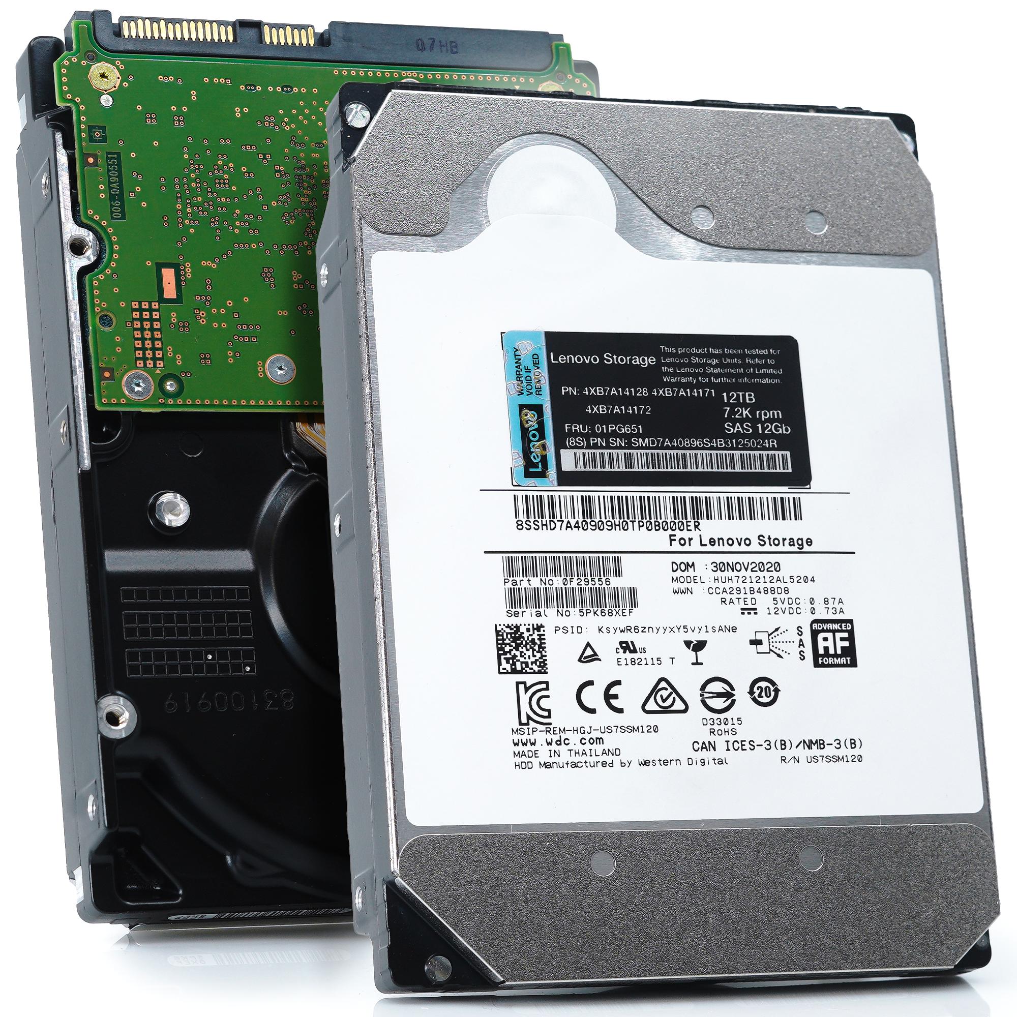 Lenovo Ultrastar DC HC520 HUH721212AL5204 4XB7A14128 12TB 7.2K RPM SAS 12Gb/s 512e 3.5in Refurbished HDD