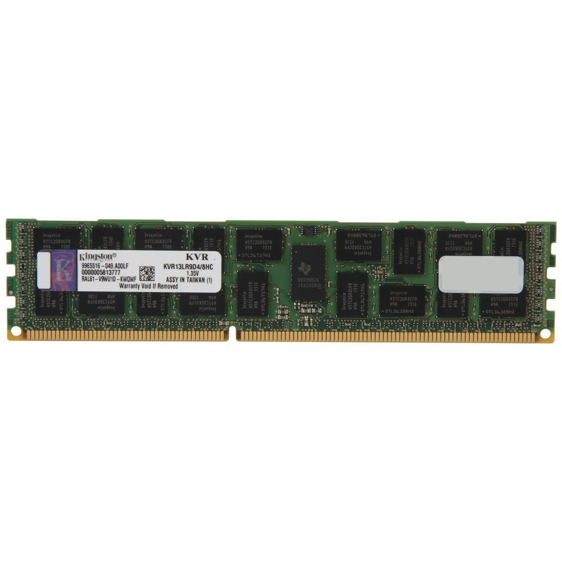 Tecnología ValueRAM 8 GB 1333MHz DDR3 PC3-10600 ECC Reg CL9 DIMM DR x4 1.35V C Memoria de placa base y servidor (KVR13LR9D4/8HC) Memoria