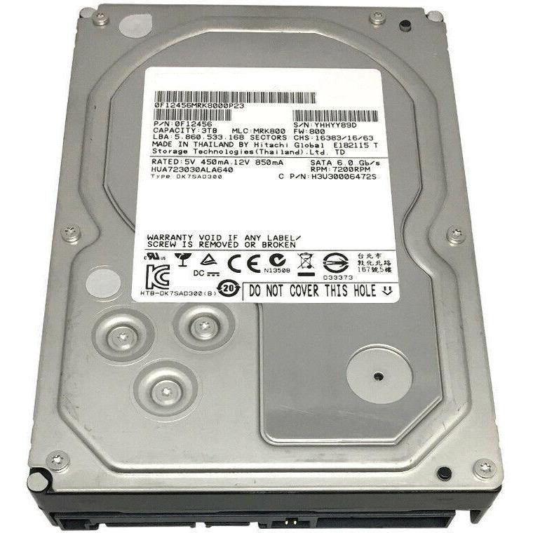 Hitachi Ultrastar HUA723030ALA640 3TB 7200 RPM 64MB SATA 6.0Gb/s 3.5" Hard Drive 829686001787-FoxTI