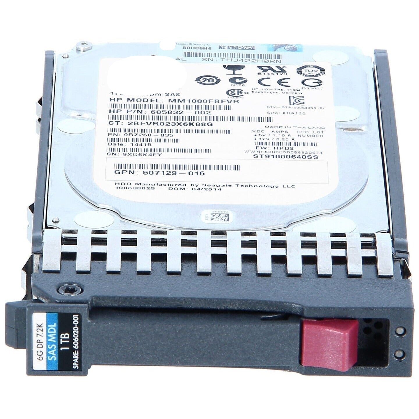 MM1000FBFVR 1TB 7200 RPM 6G 2.5" SAS HDD--- 9RZ268-035-- 605832-002
