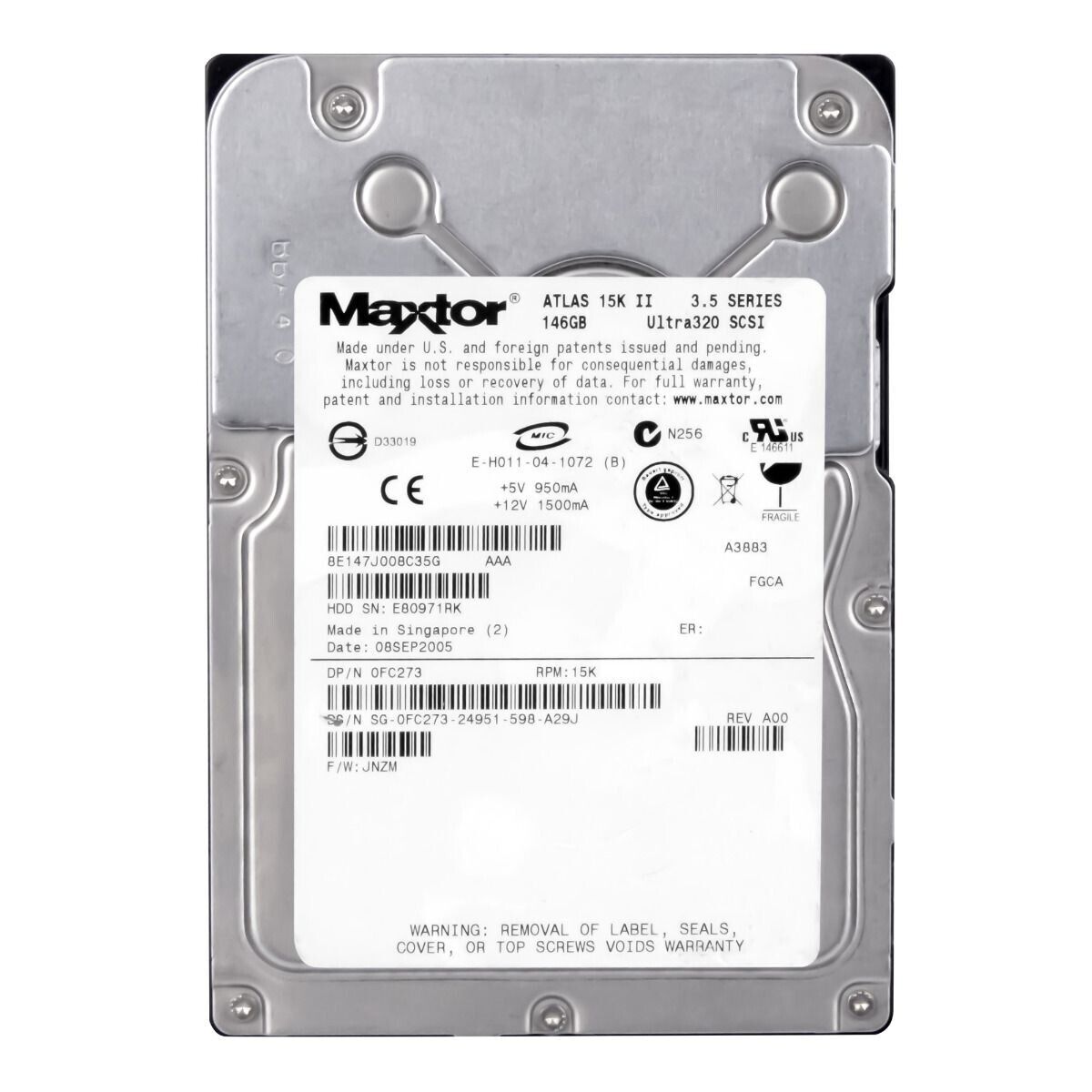 U320 0FC273 disco duro 80 pines SCSI 146 GB 16 MB 3,5 pulgadas reemplazar disco ATLAS