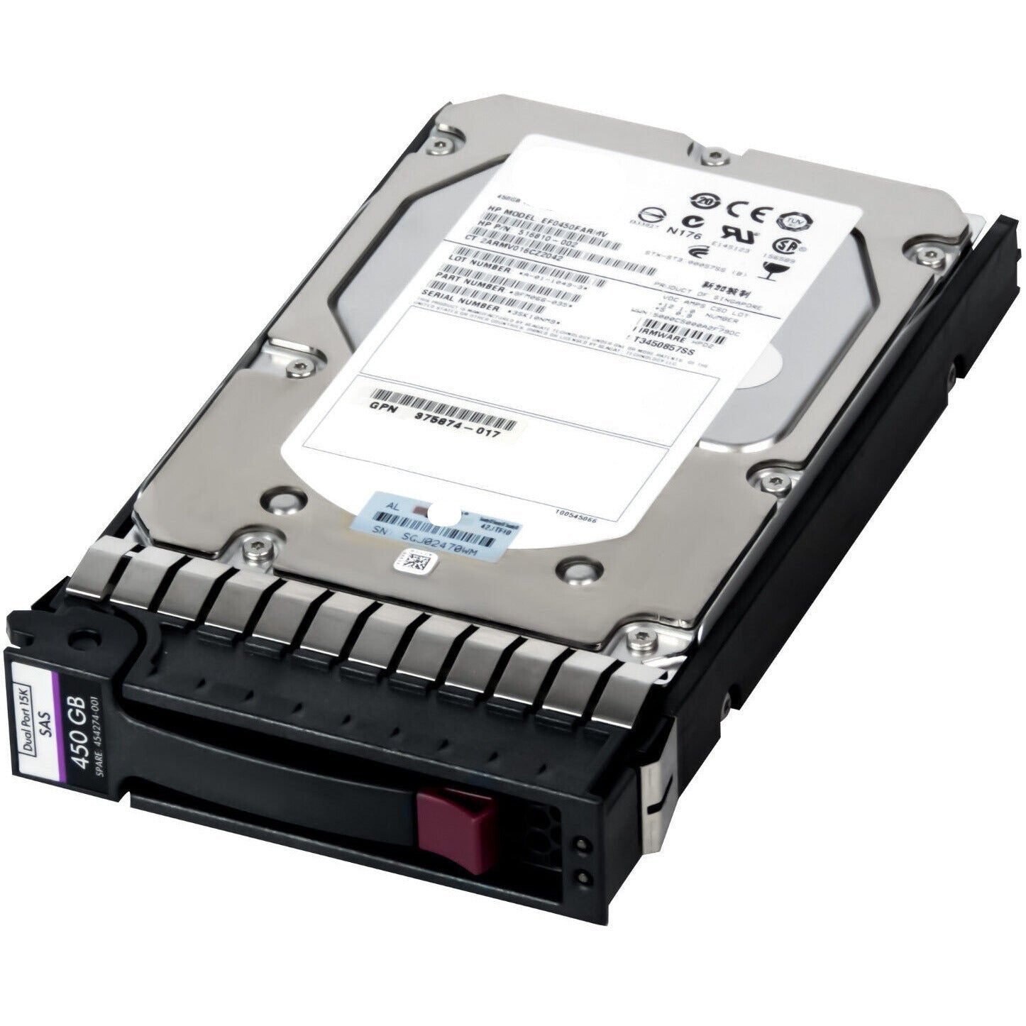 516810-002 disco duro SAS 6G de 450 GB a 15 000 rpm LFF de 3,5" SC Enterprise EF0450FARMV