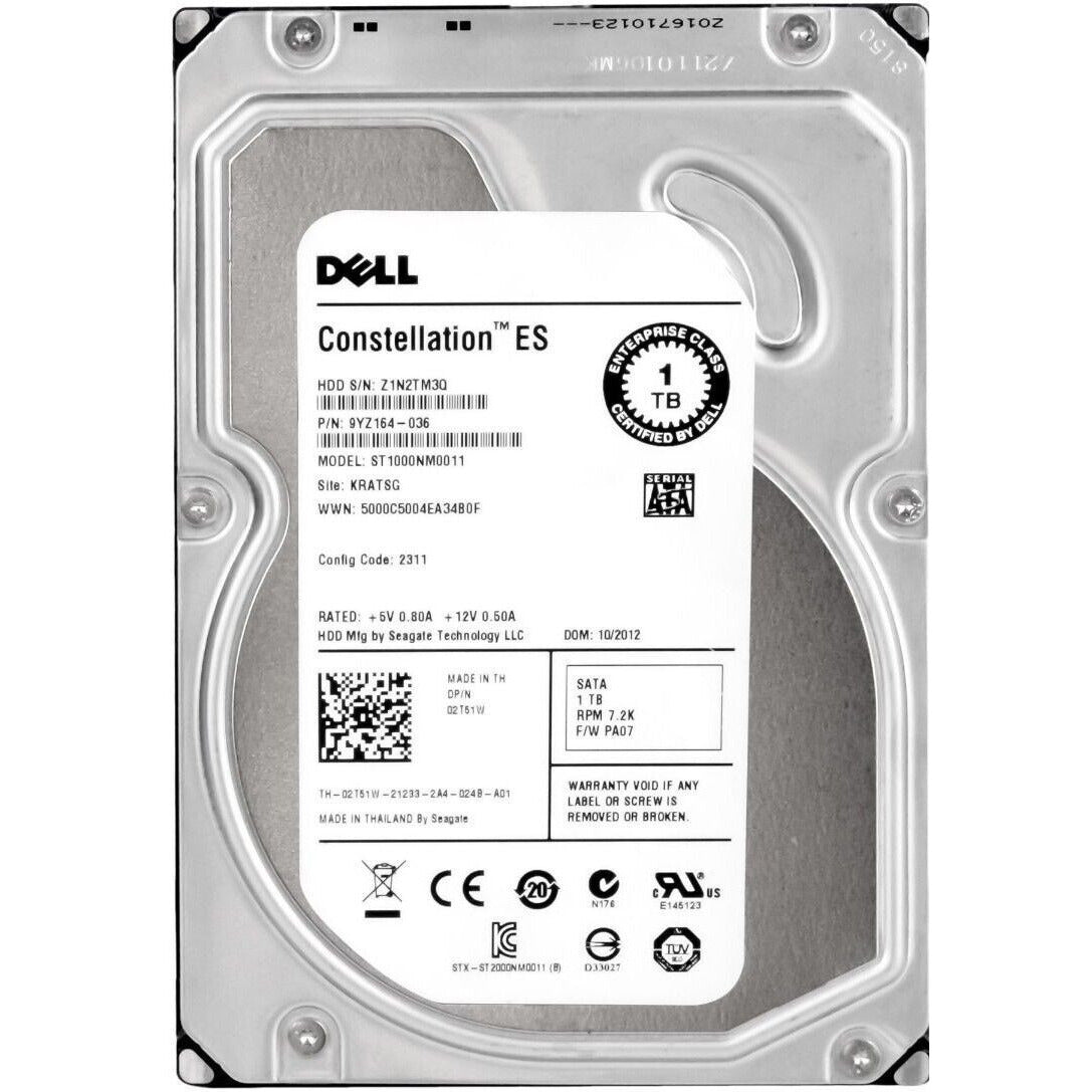 HD 1TB SATA 7.2k RPM 3.5" 6G Hot Plug for 2T51W
