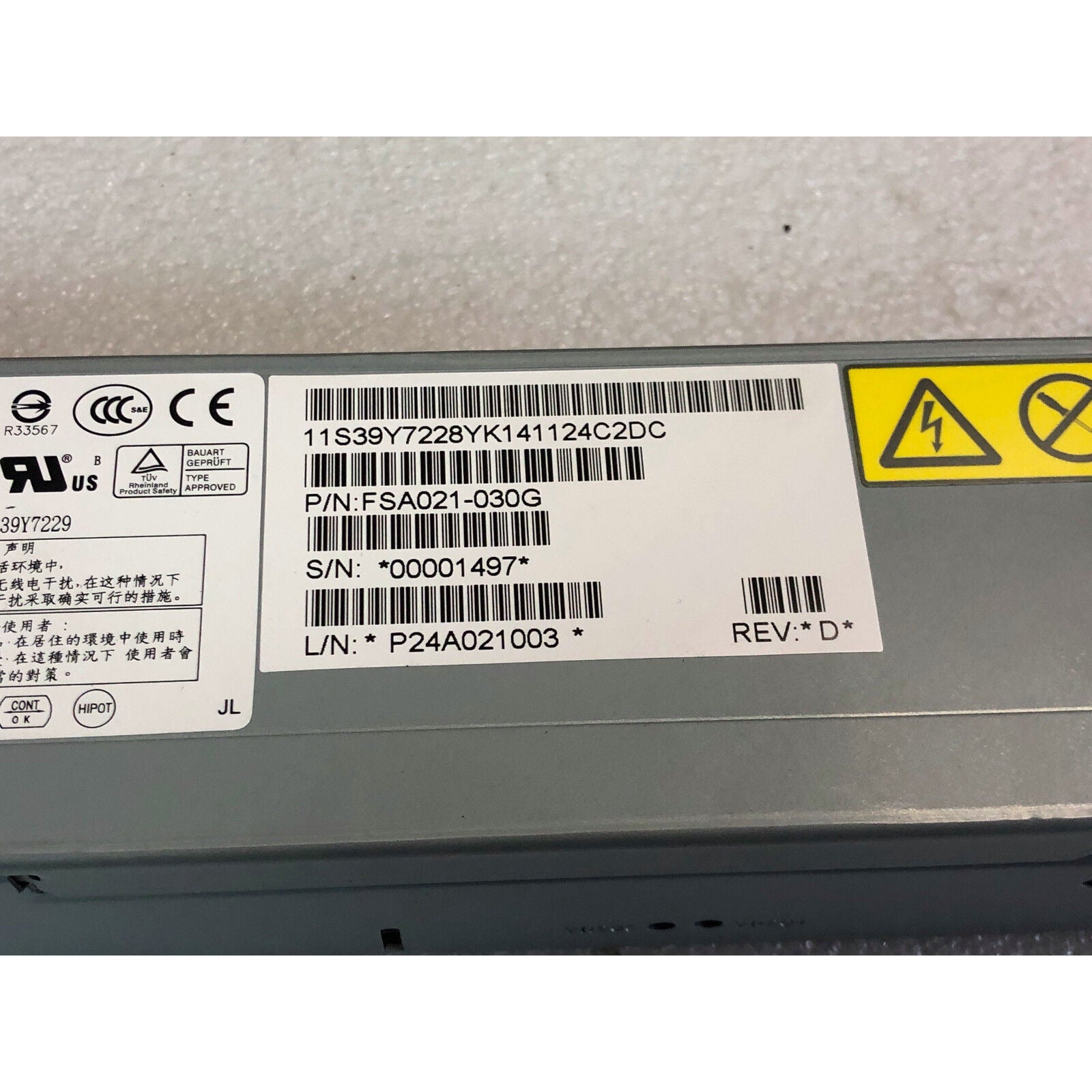 39Y7228 FUENTE DE ALIMENTACIÓN XSERVER X3550/3650 675W 39Y7229 FSA021-030G