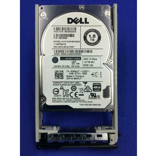 Disco 96WJT Dell 1.8TB 10K SAS 12Gb/s 4Kn 2.5in HDD 096WJT HUC101818CS4204 - MFerraz Tecnologia