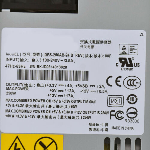 Fonte DPS-250AB-24B For Delta FLEX NAS Small 1U Server Power Supply 250W - MFerraz Tecnologia